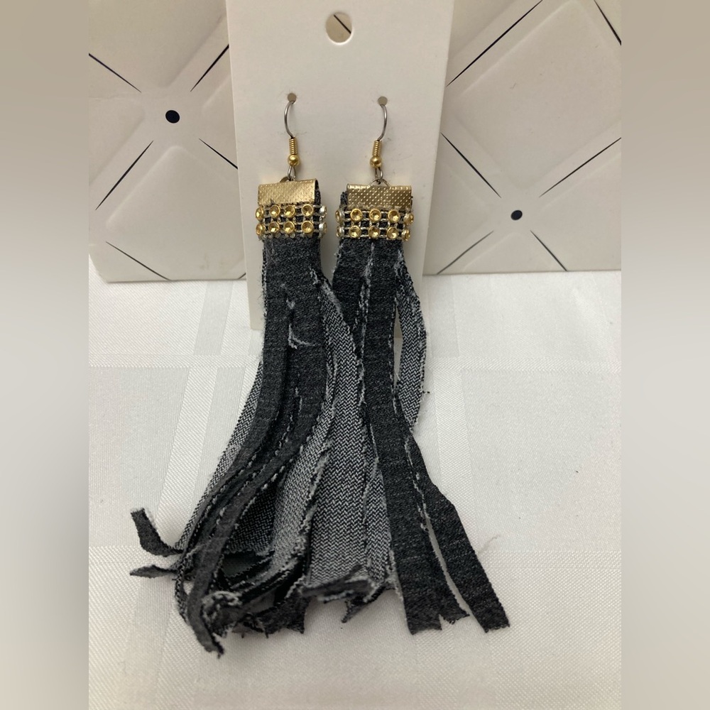 Denim earrings